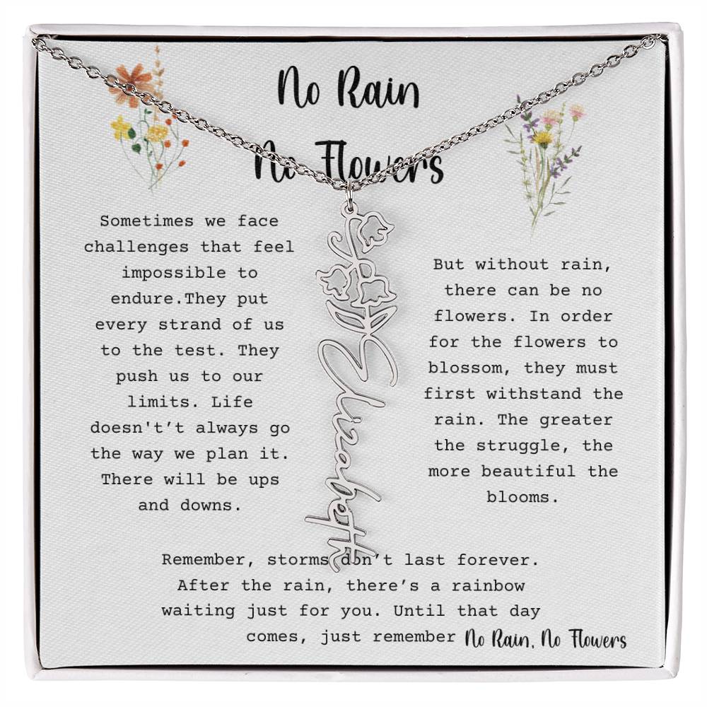 No Rain, No Flowers - Flower Name Necklace 3