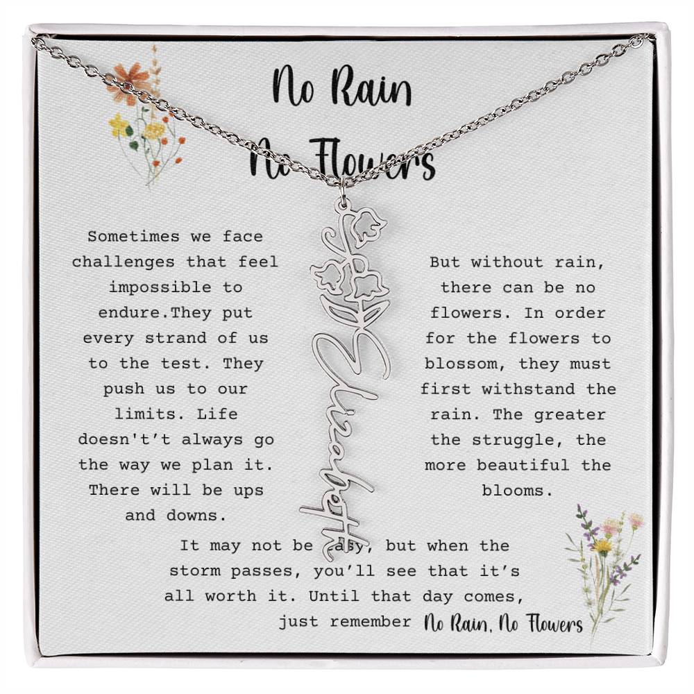 No Rain, No Flowers - Flower Name Necklace2