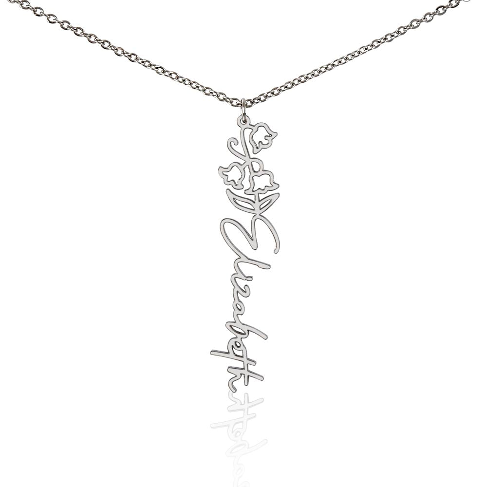 Happy 13th Birthday - Flower Name Necklace