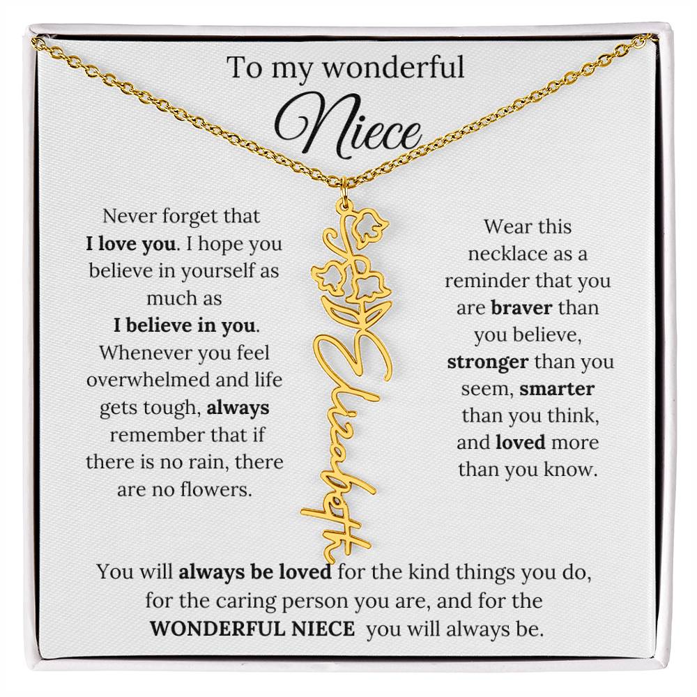 To My  Niece Birthmonth Flower Necklace 1