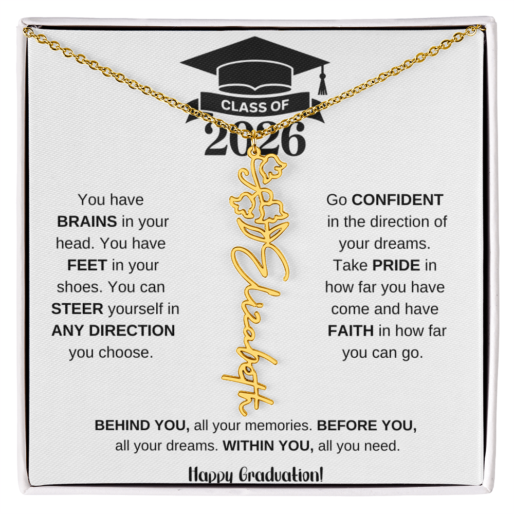 Personalized 2026 Graduation Gift Birth Month Flower Necklace
