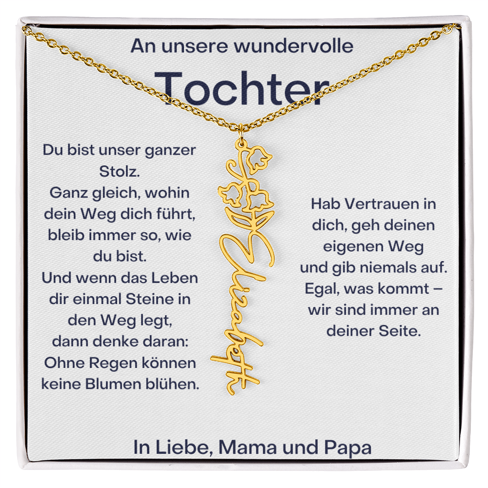Personalisierte Namenskette Tochter Geschenk - Von Mama und Papa