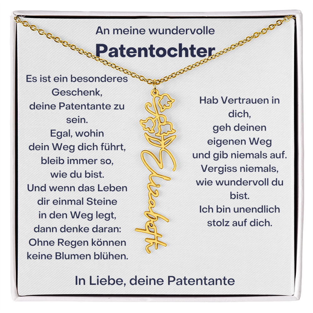 Personalisierte Geburtsblumen Kette Für Patentochter Geschenk von Patentante