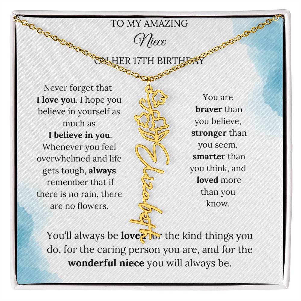Birth Month Flower Name Necklace for My Niece's 17th Birthday