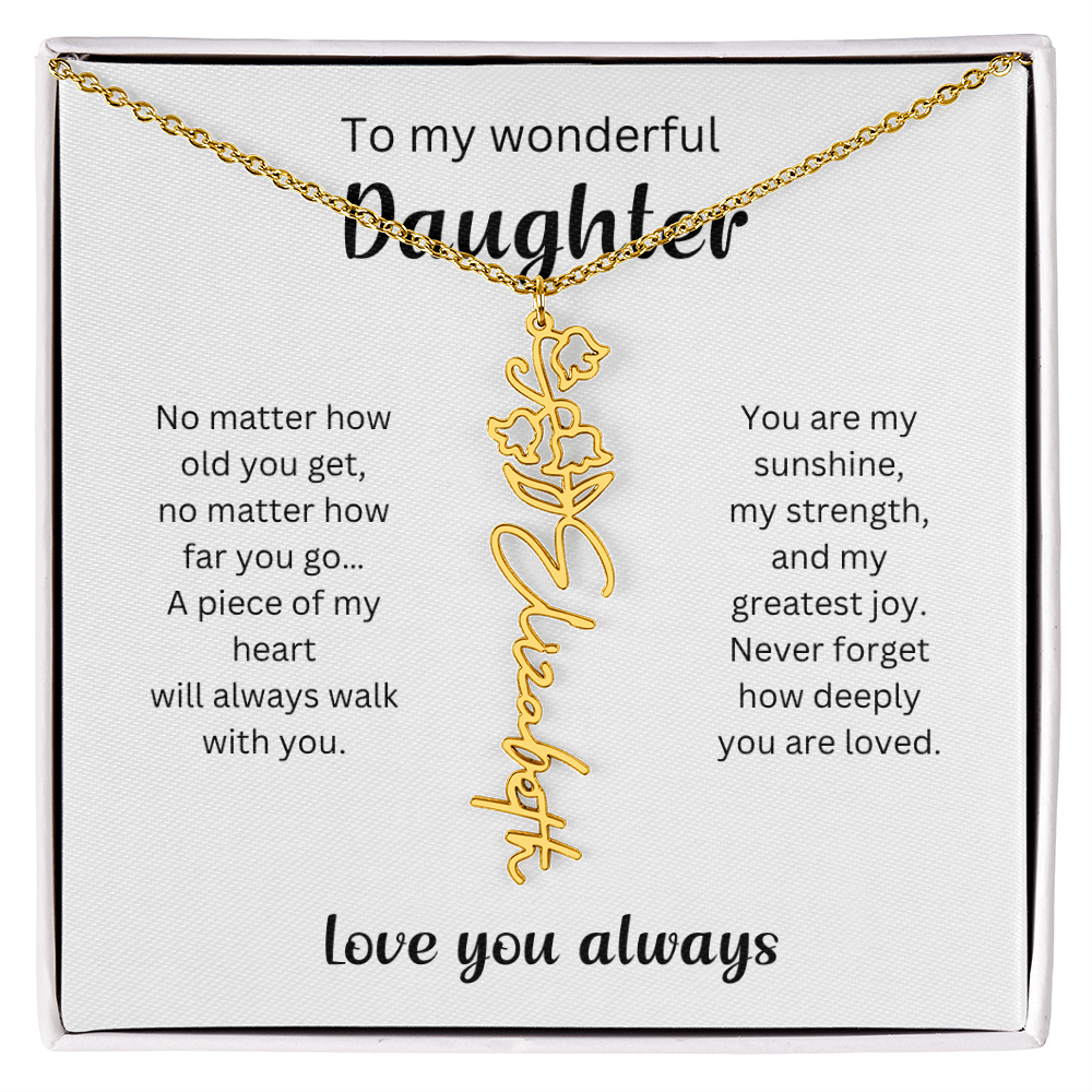 Emotional Gift for Daughter - Birth Flower Name Necklace 4