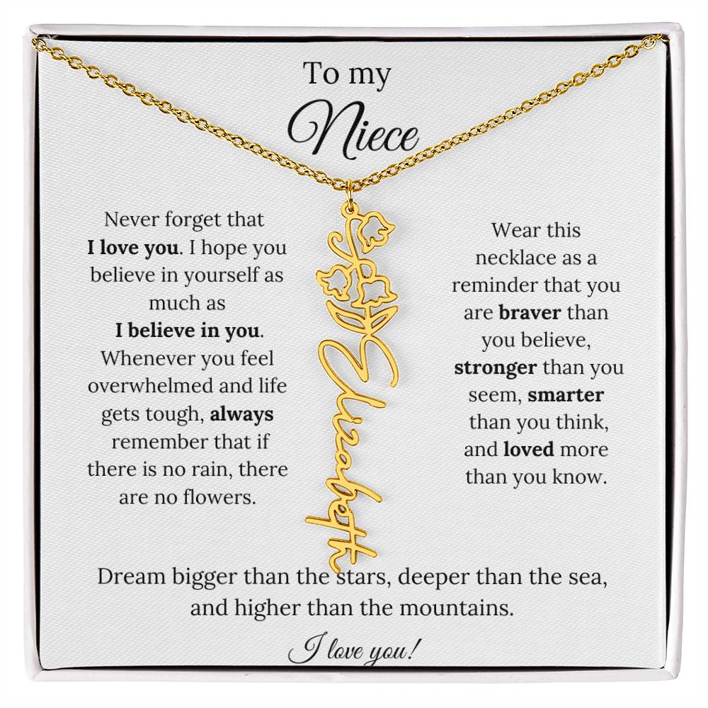 To My  Niece Birthmonth Flower Necklace 4