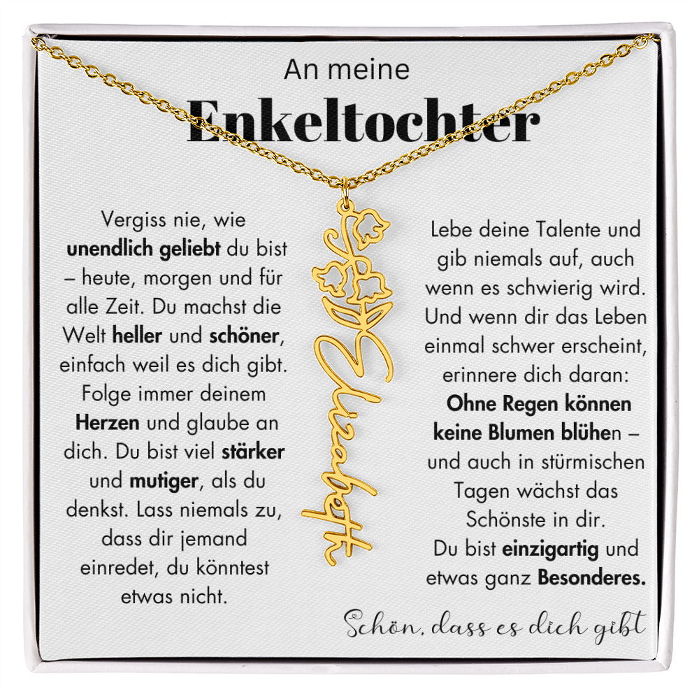 Geschenk Enkeltochter Schmuckkarte mit Spruch unendlich geliebt Mutmacher Erinnerung Weihnachten Geburtstag