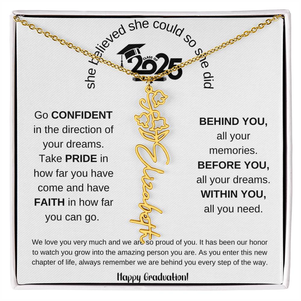 Happy Graduation - Flower Name Necklace