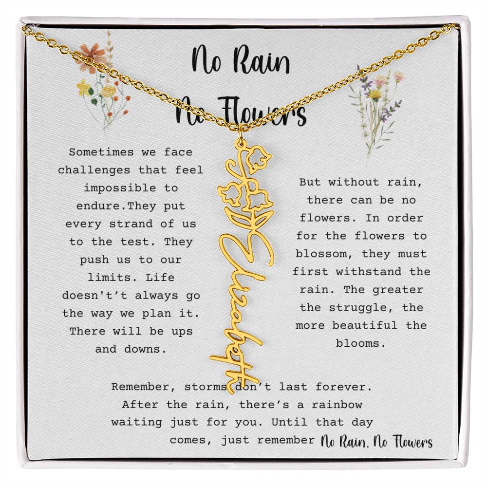 No Rain, No Flowers - Flower Name Necklace 3