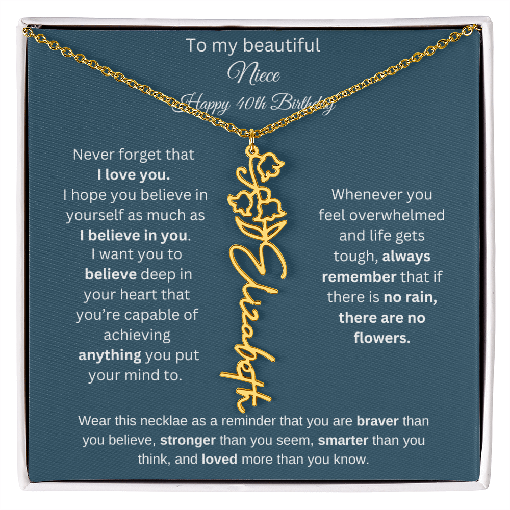 To My Beautiful Niece 40th Birthday