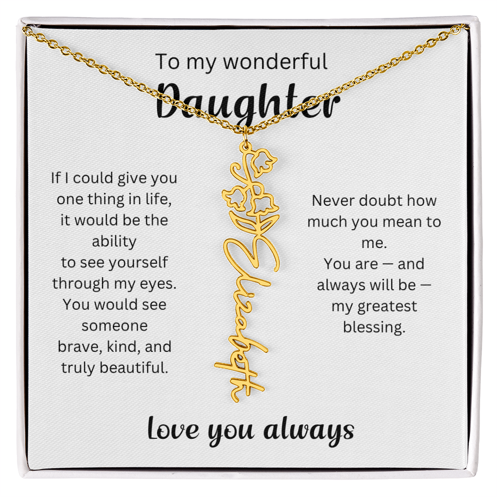 Emotional Gift for Daughter - Birth Flower Name Necklace 3