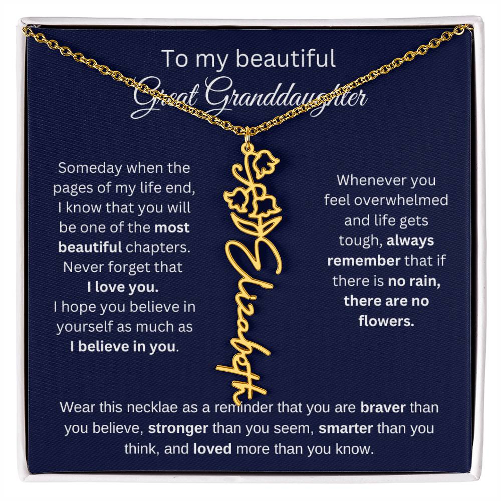 To My Beautiful Great Goddaughter Flower Necklace 2