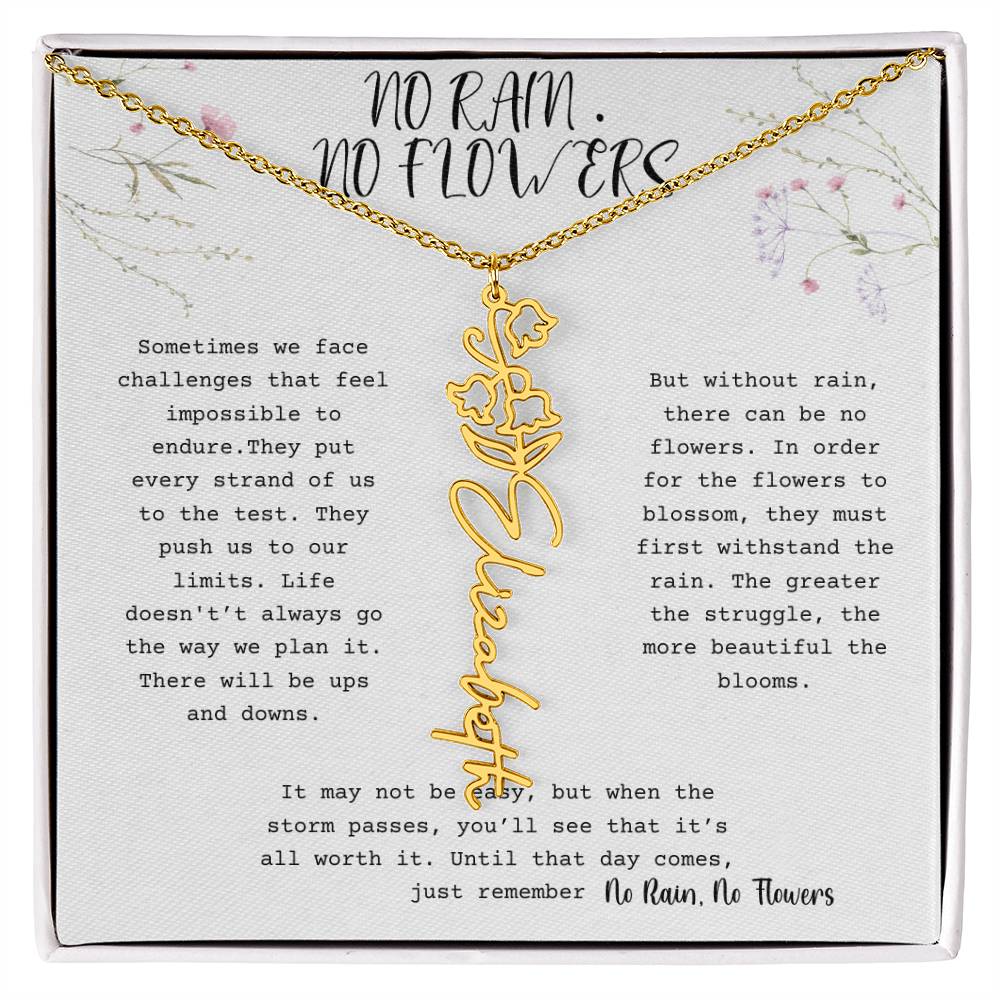 No Rain, No Flowers - Flower Name Necklace 1