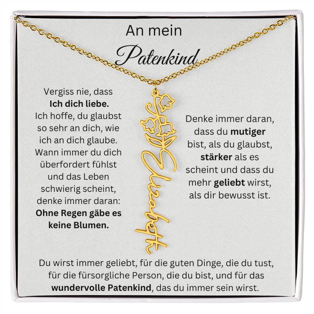 An Mein Patenkind Geburtsblumen Kette
