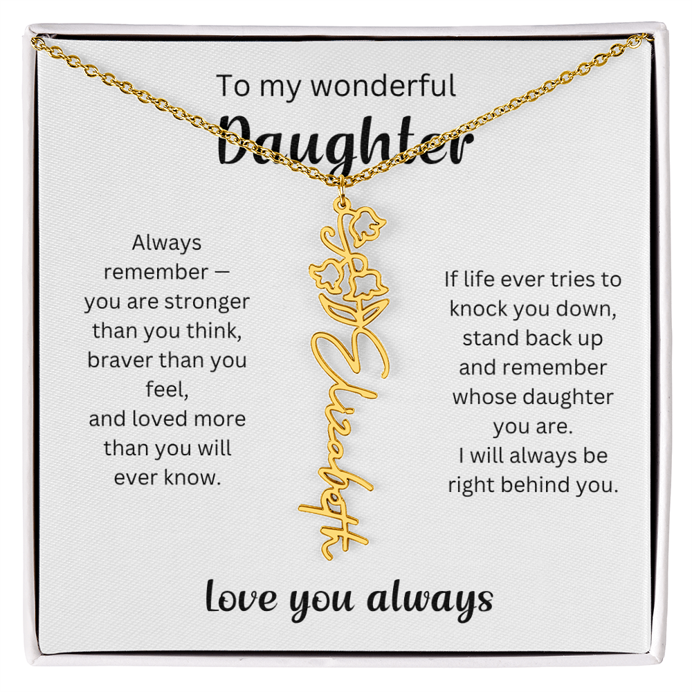 Emotional Gift for Daughter - Birth Flower Name Necklace 5
