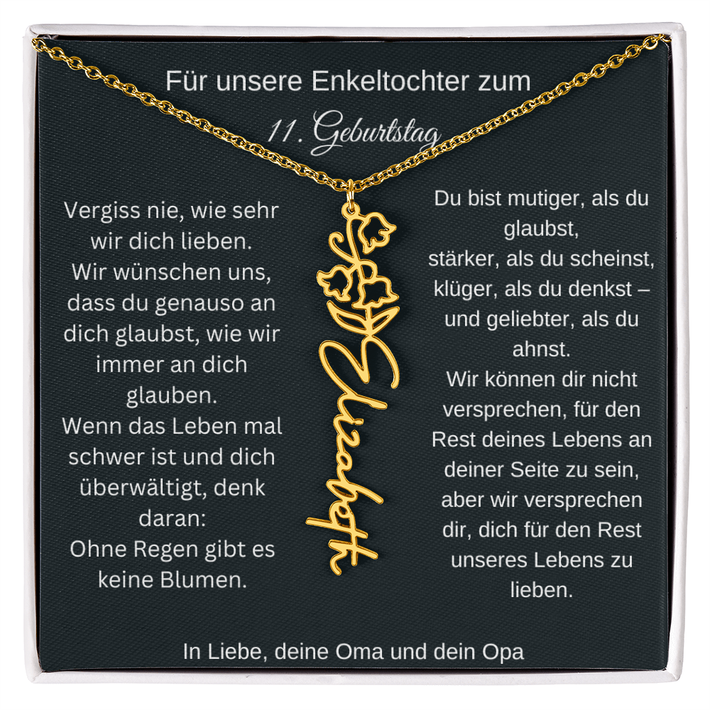 11. Geburtstag Blumen Namenskette