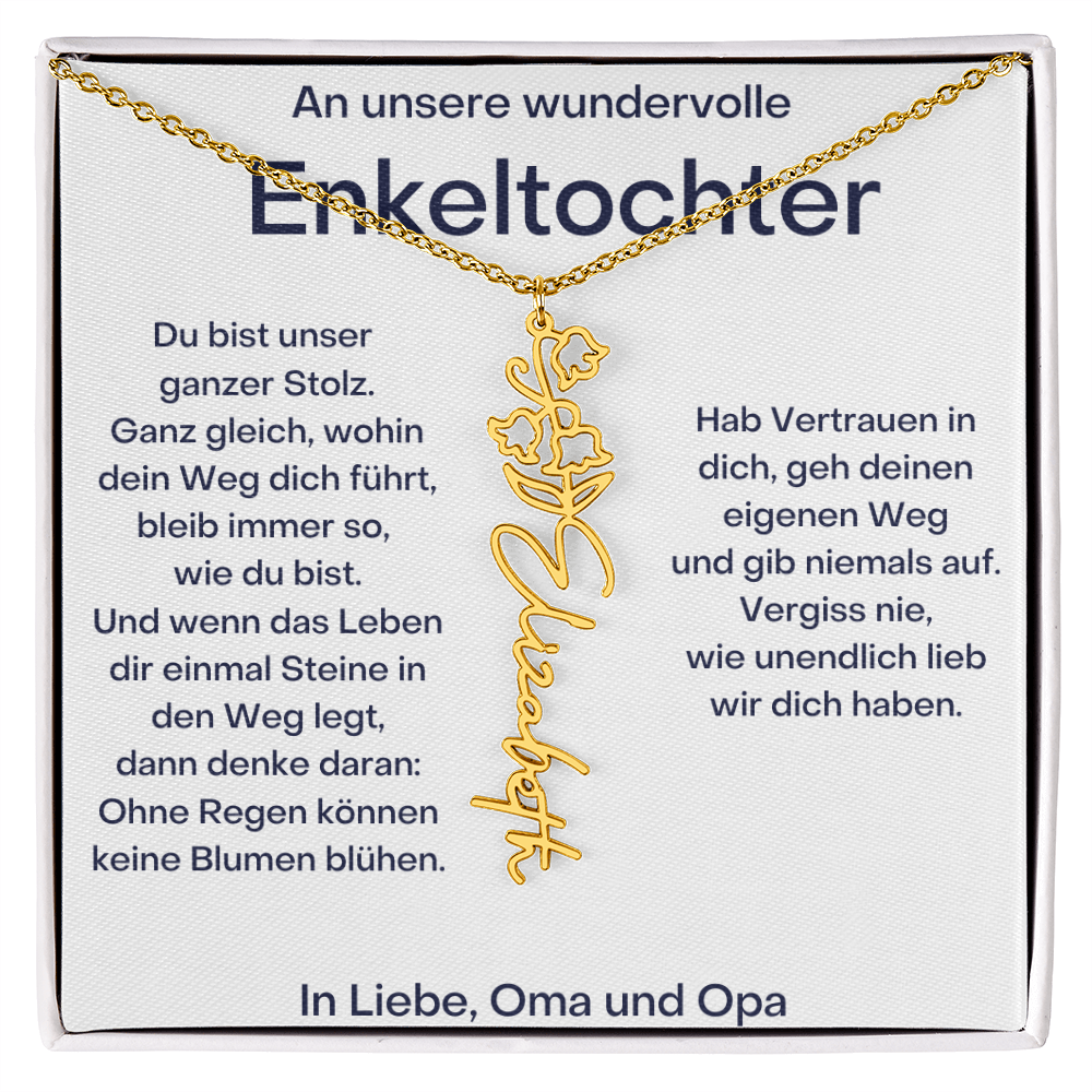 Geburtsblumenkette Mit Namen – Von Oma Und Opa