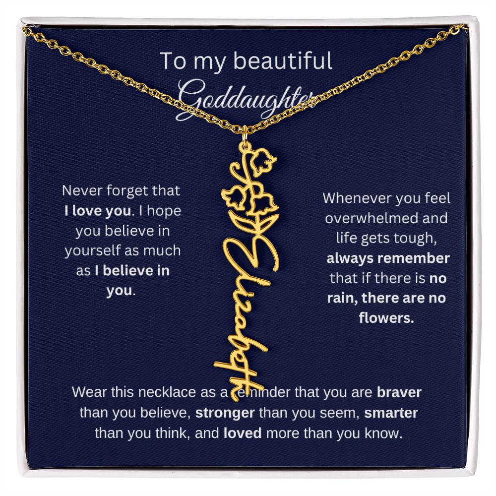 To My Beautiful Goddaughter Flower Necklace 1