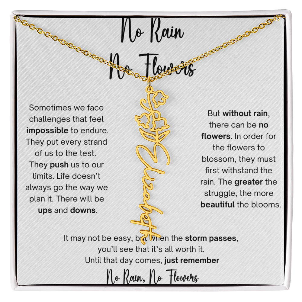 No Rain No Flowers 1 - Flower Name Necklace