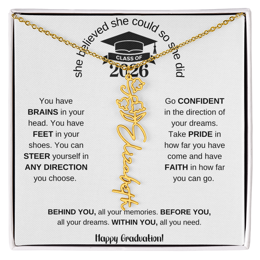 Graduation Gift Birth Month Flower Necklace
