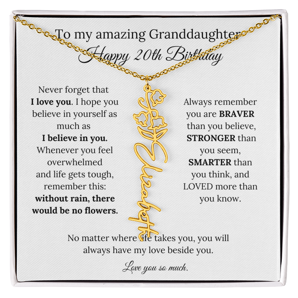 Happy 20th Birthday Gift for Granddaughter