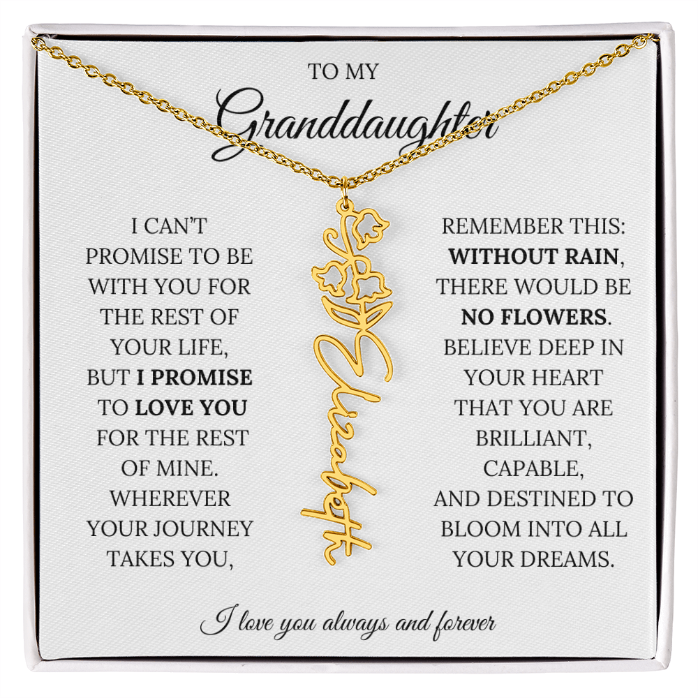 To My Granddaughter - You Are Destined To Bloom Into All Your Dreams - Flower Name Necklace