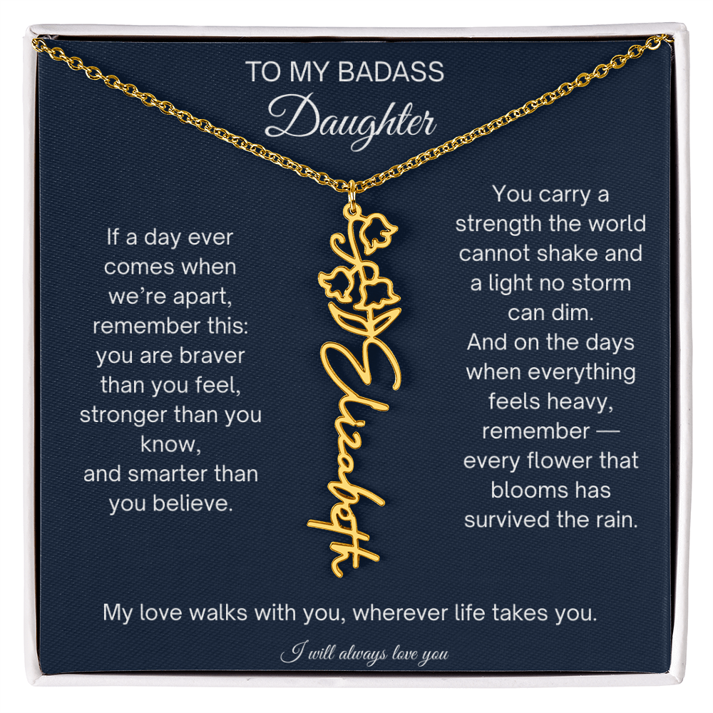 To My Badass Daughter Encouragement Necklace for Daughter