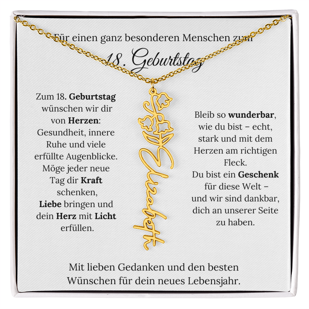 Personalisiertes 18. Geburtstagsgeschenk mit Geburtsblume