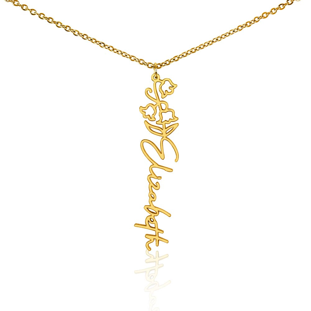 Happy 13th Birthday - Flower Name Necklace