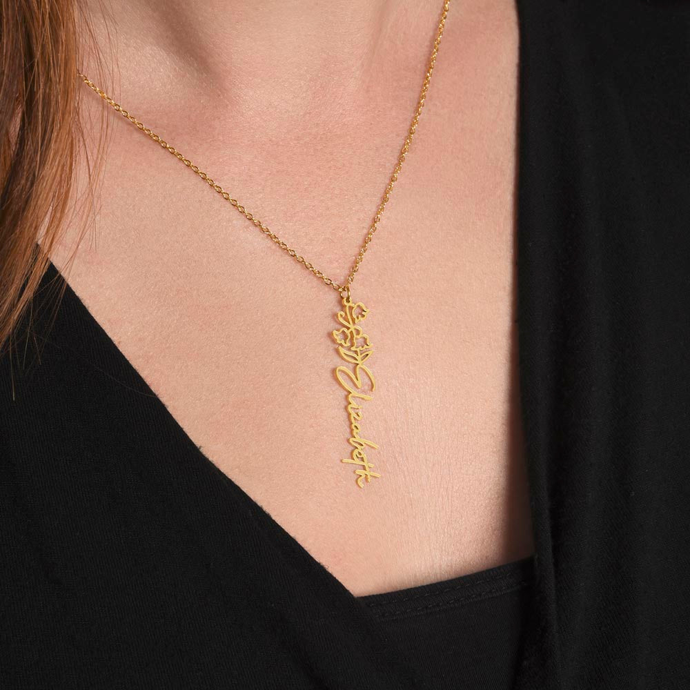 To My Wonderful Granddaughter - Happy 40th Birthday - Flower Name Necklace