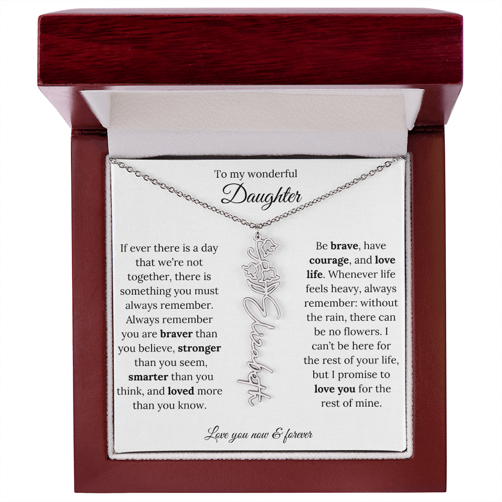 Custom Floral Jewelry Gift For Daughter