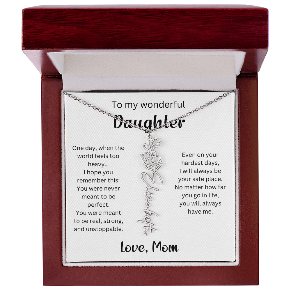 Emotional Gift for Daughter - Birth Flower Name Necklace