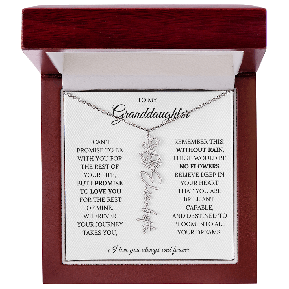 To My Granddaughter - You Are Destined To Bloom Into All Your Dreams - Flower Name Necklace