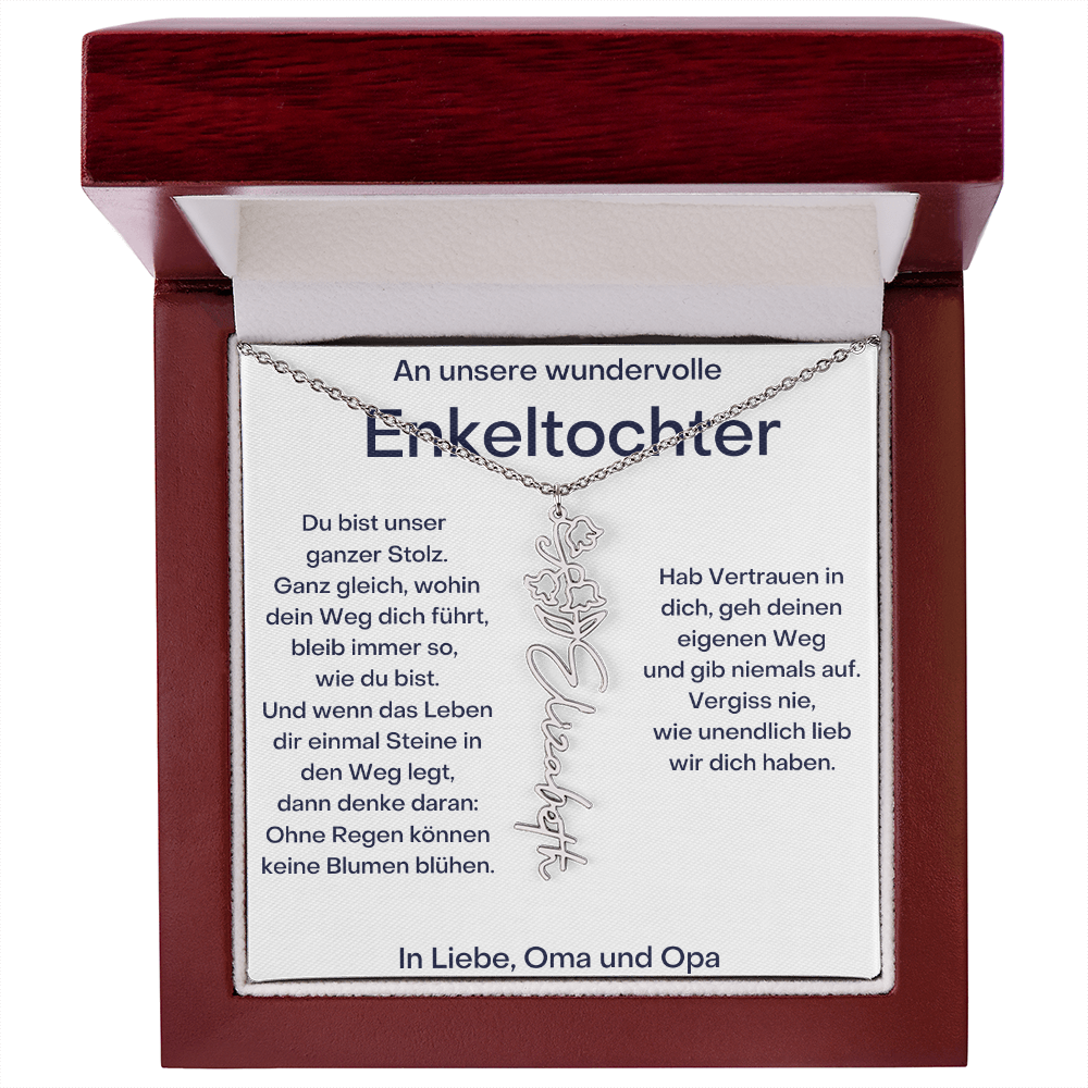 Geburtsblumenkette Mit Namen – Von Oma Und Opa