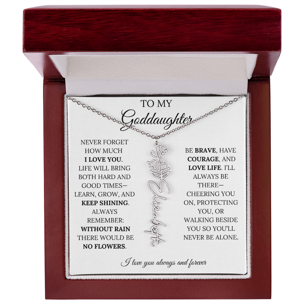 To My Goddaughter - Keepy Shining - Flower Name Necklace
