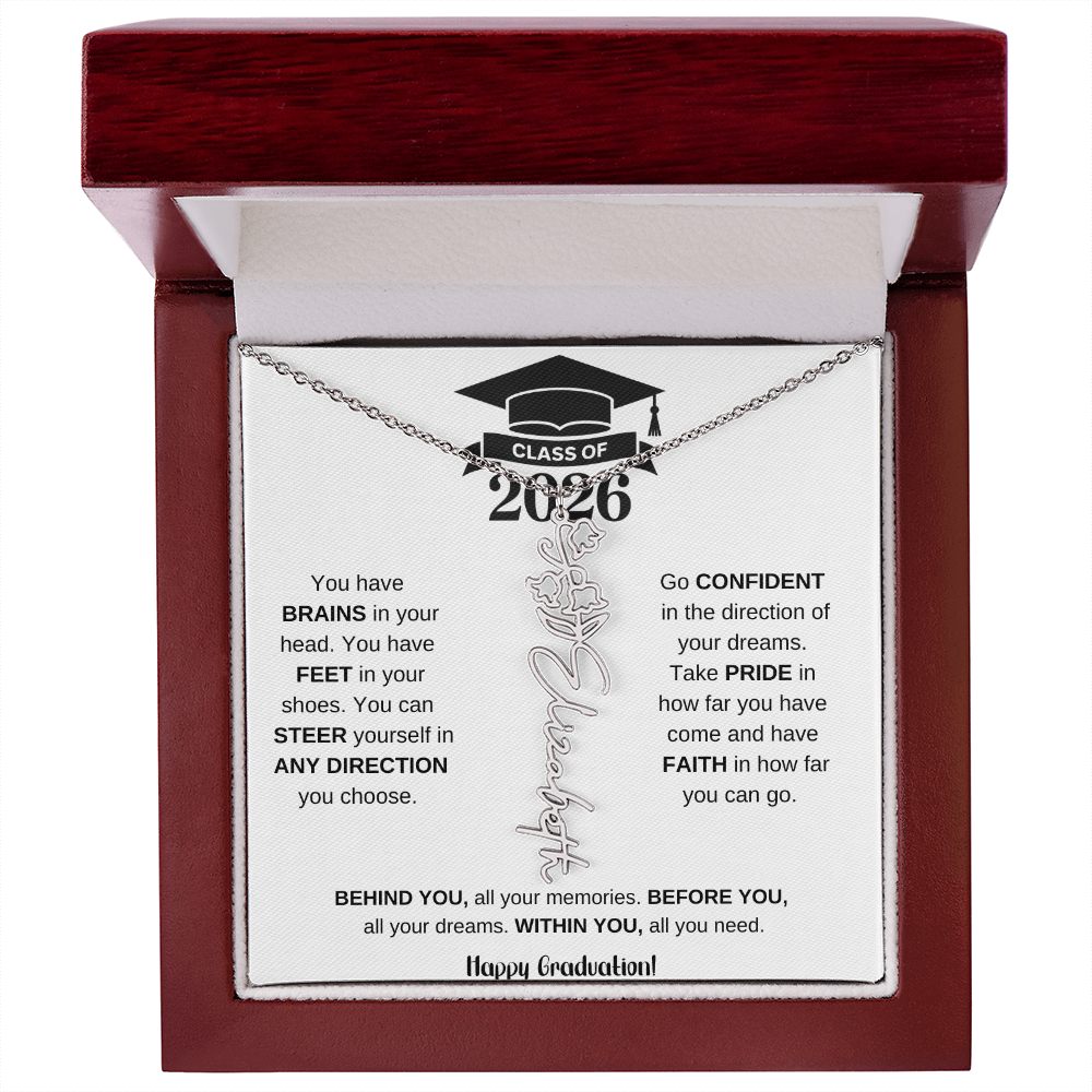 Personalized 2026 Graduation Gift Birth Month Flower Necklace