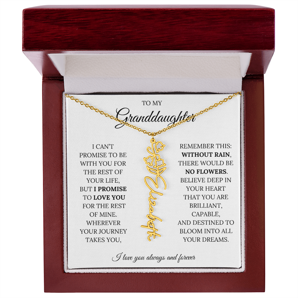 To My Granddaughter - You Are Destined To Bloom Into All Your Dreams - Flower Name Necklace