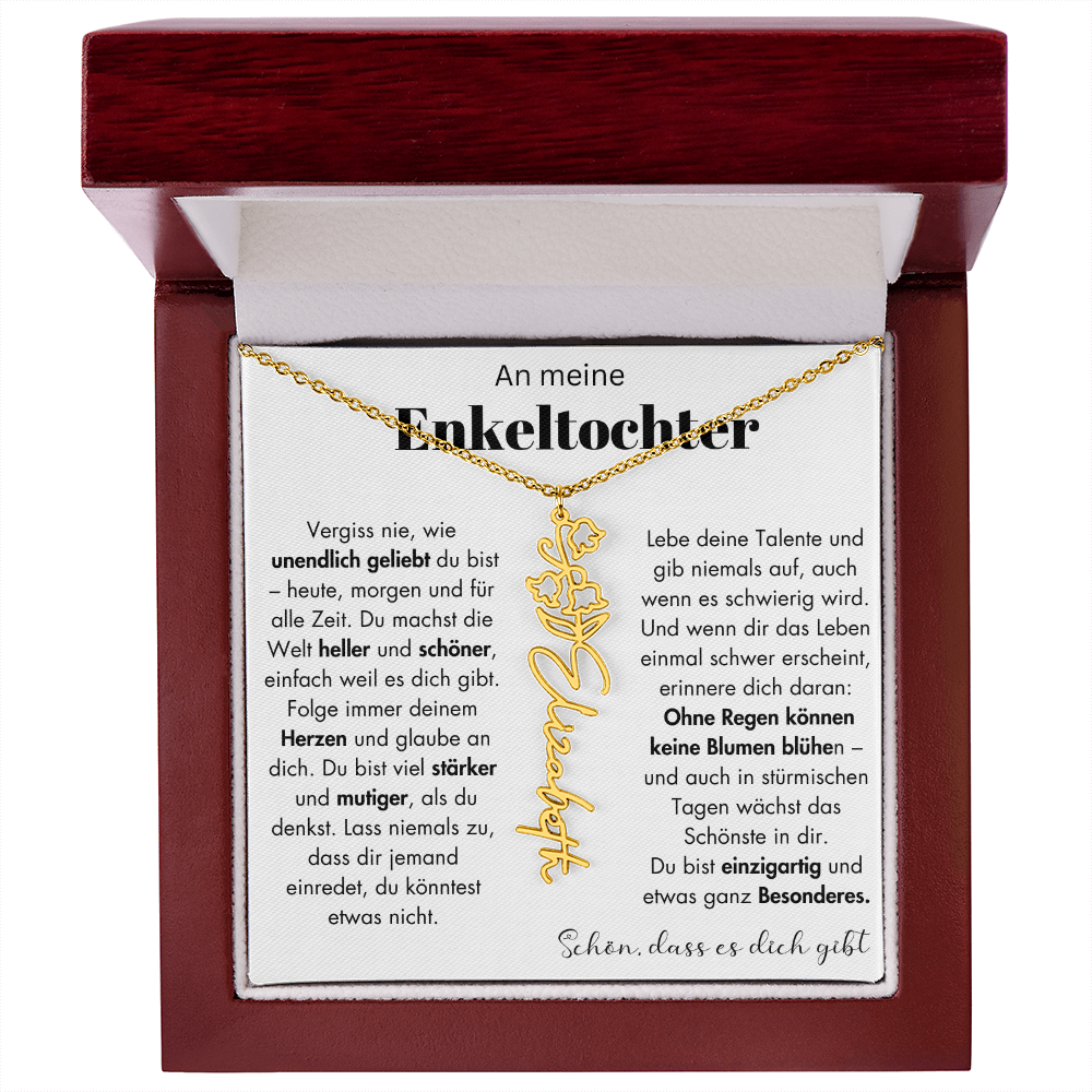 Geschenk Enkeltochter Schmuckkarte mit Spruch unendlich geliebt Mutmacher Erinnerung Weihnachten Geburtstag