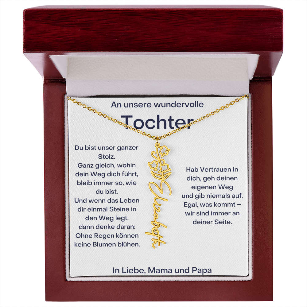 Personalisierte Namenskette Tochter Geschenk - Von Mama und Papa