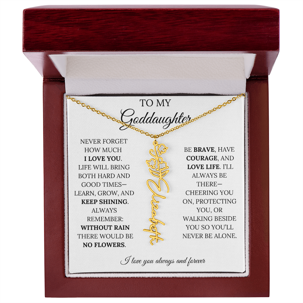 To My Goddaughter - Keepy Shining - Flower Name Necklace
