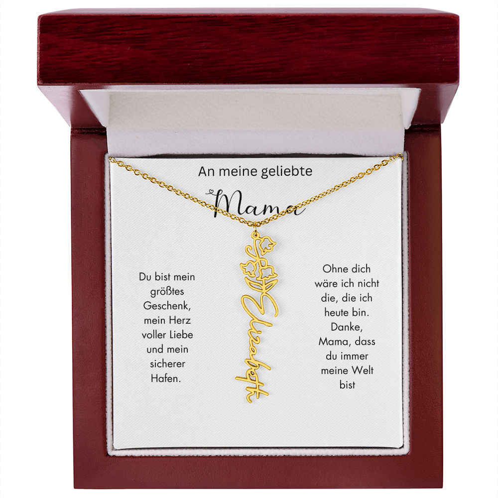 Personalisierte Geburtsblumen Kette für Mama