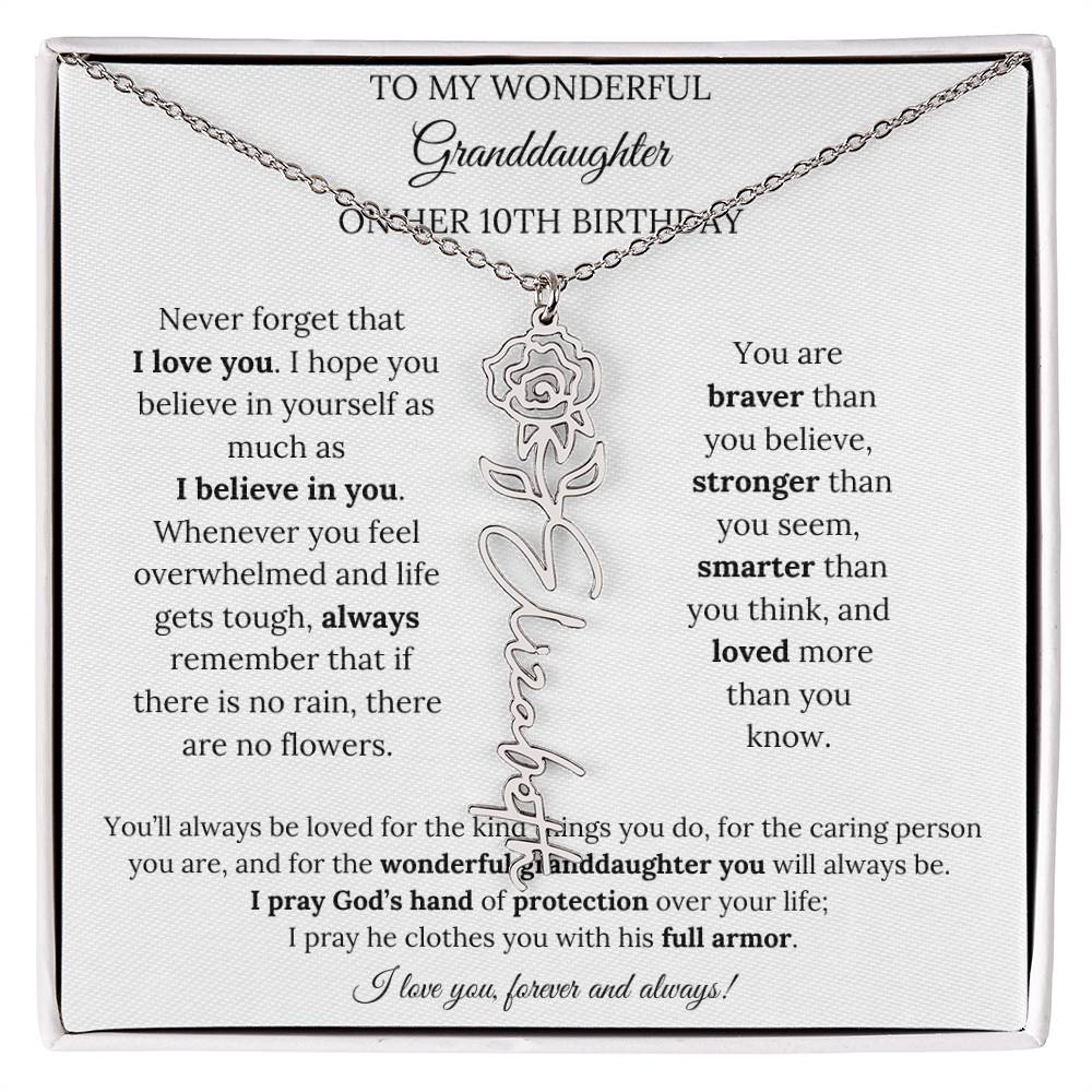 To My Wonderful Granddaughter On Her 10th Birthday - I Love You Forever & Always