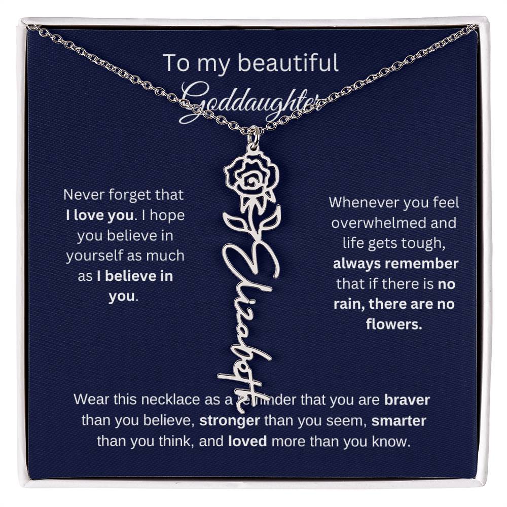 To My Beautiful Goddaughter Flower Necklace 1