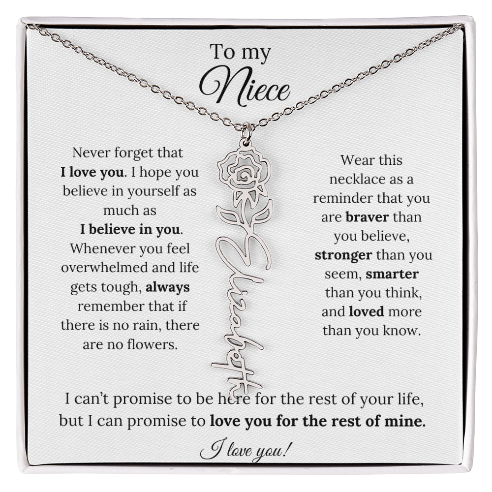 To My  Niece Birthmonth Flower Necklace 3