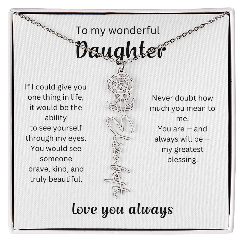 Emotional Gift for Daughter - Birth Flower Name Necklace 3