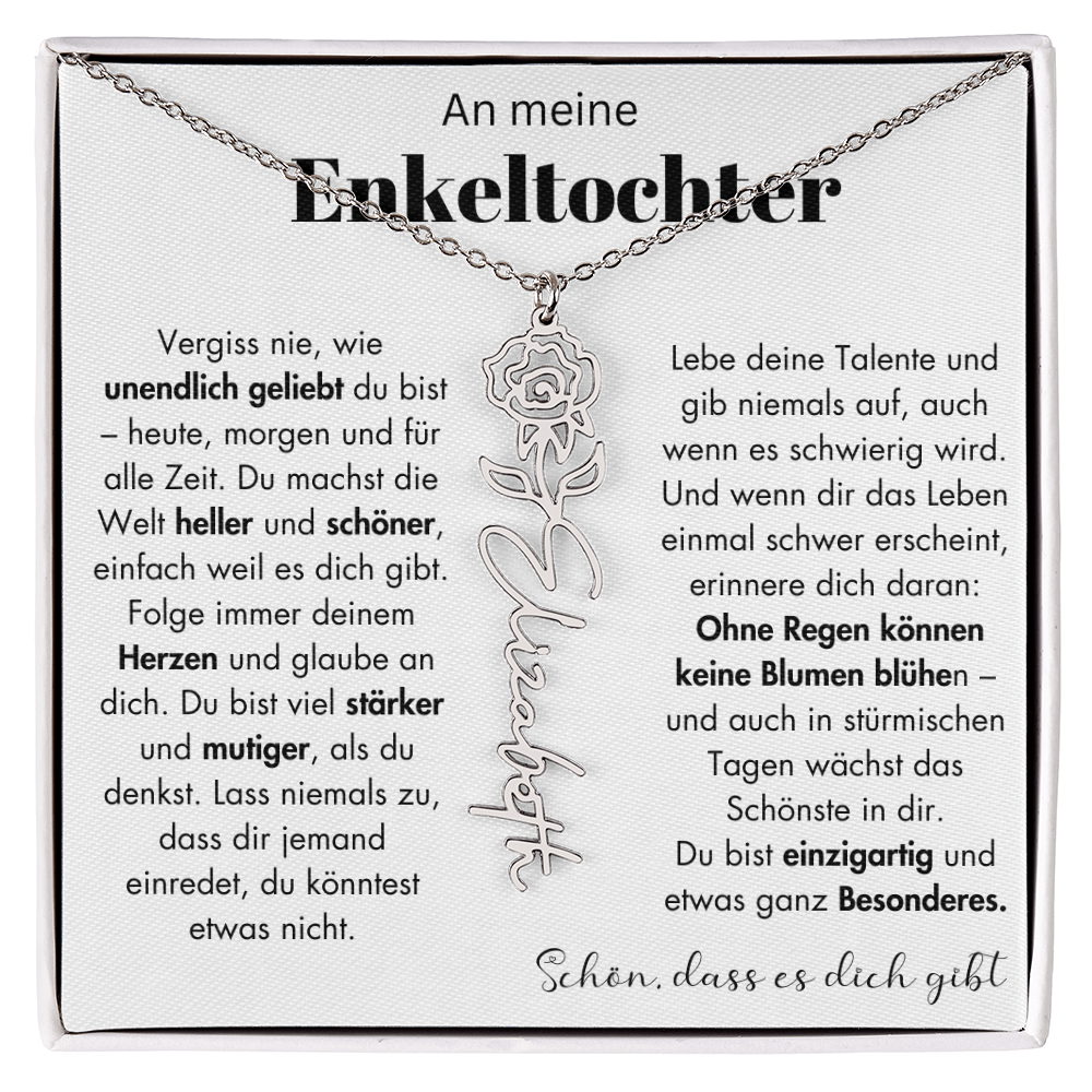 Geschenk Enkeltochter Schmuckkarte mit Spruch unendlich geliebt Mutmacher Erinnerung Weihnachten Geburtstag