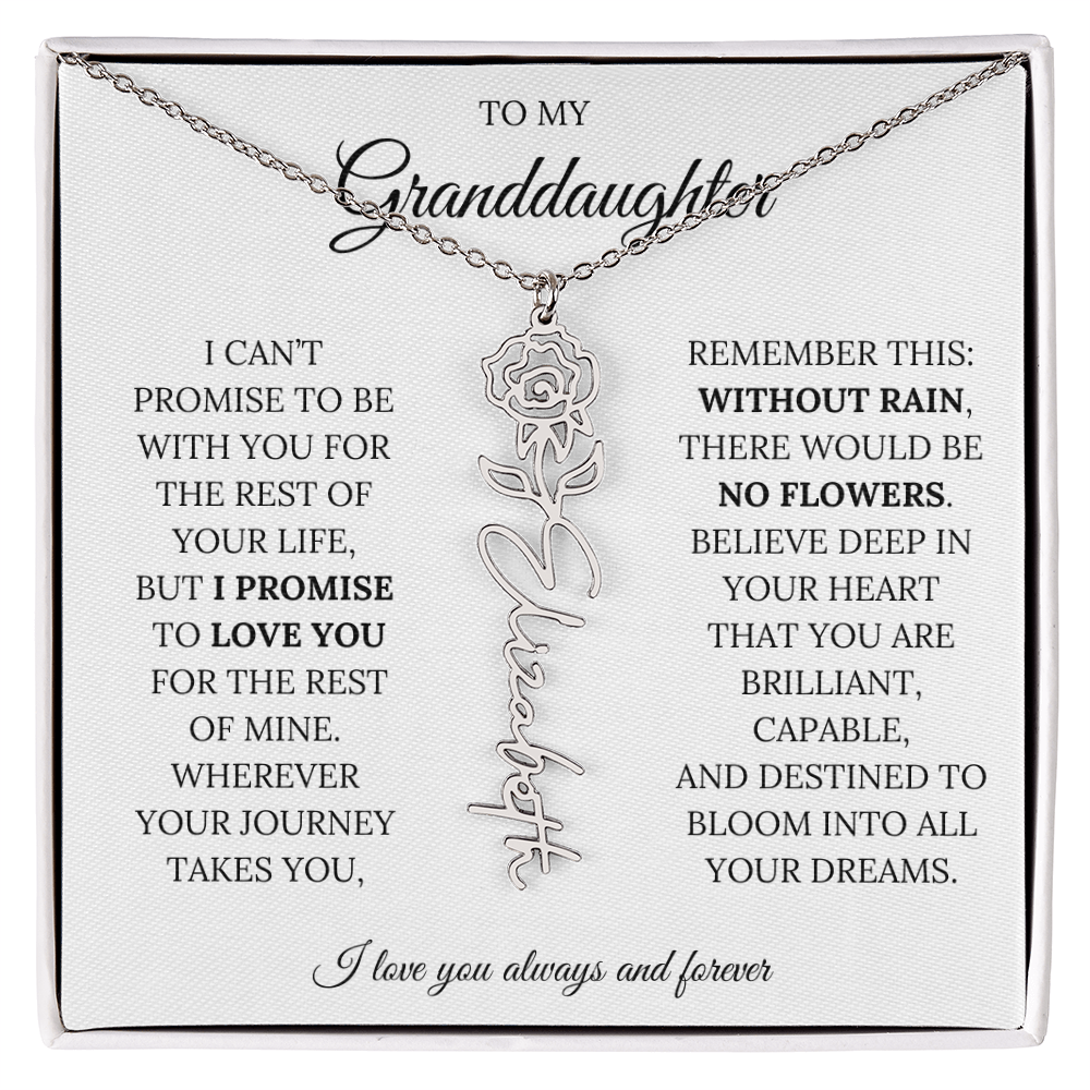 To My Granddaughter - You Are Destined To Bloom Into All Your Dreams - Flower Name Necklace
