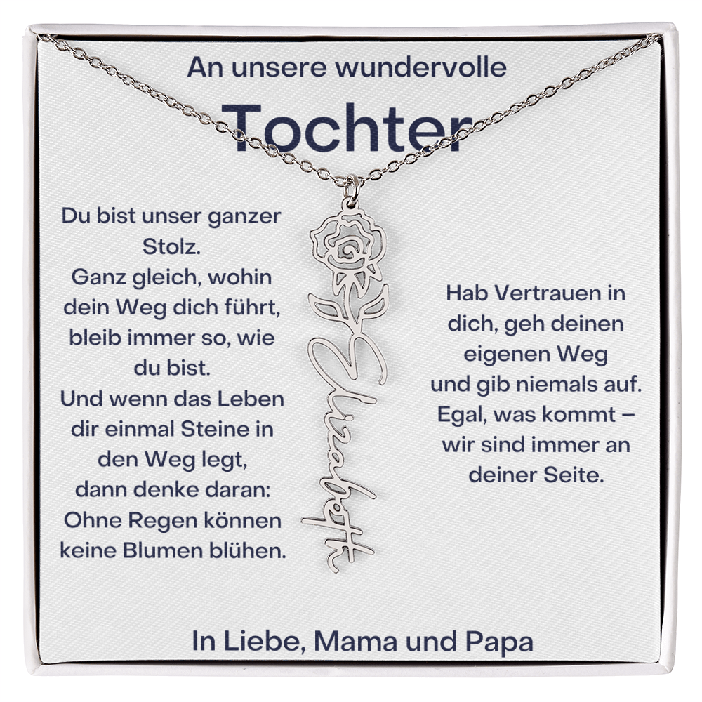 Personalisierte Namenskette Tochter Geschenk - Von Mama und Papa