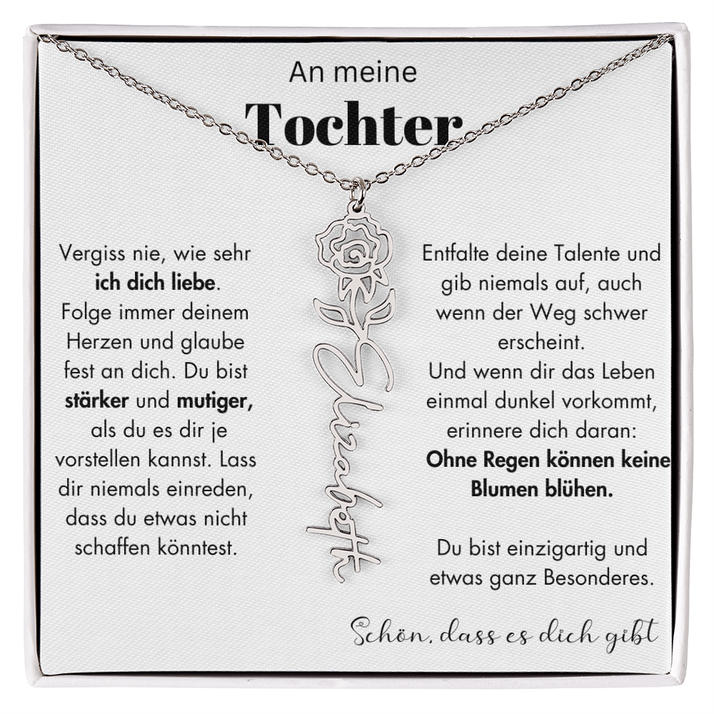 Für meine Tochter Schmuckkarte mit liebevoller Botschaft vergiss nie wie sehr ich dich liebe Erinnerung Weihnachten Geburtstag
