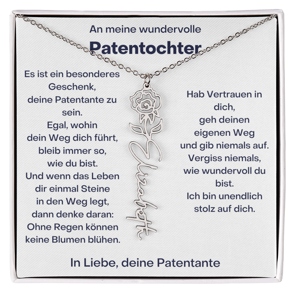 Personalisierte Geburtsblumen Kette Für Patentochter Geschenk von Patentante